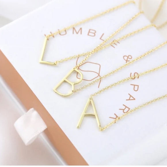 NWT Humble & Sparks sideways initial necklace R - Picture 4 of 5